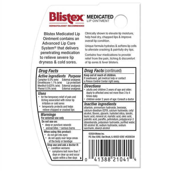 Blistex Medicated Ointment, 0.35 OZ