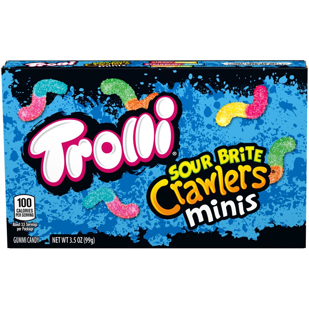 Trolli Sour Brite Crawlers Minis Gummi Candy Theater Box, 3.5 OZ