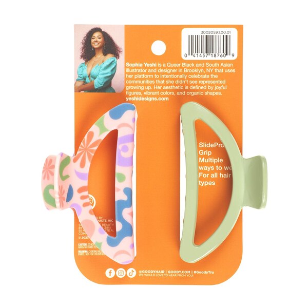 Goody x Sophia Yeshi SlideProof Medium Claw Clips, 2 CT