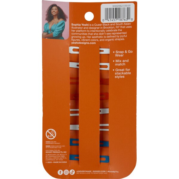 Goody x Sophia Yeshi Snap Clips, 8 CT
