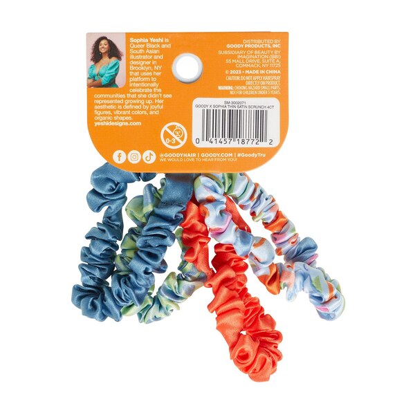 Goody x Sophia Yeshi Ouchless Satin Scrunchies, 4 CT