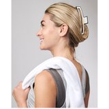 Goody Sport Forever SlideProof Rectangle Claw Clip for Fine Hair, White, thumbnail image