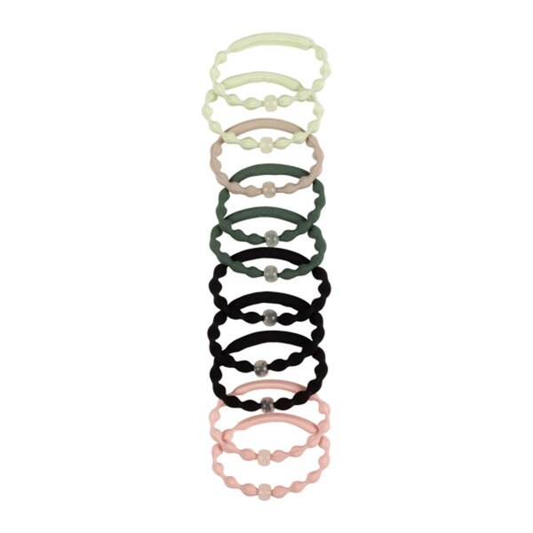 Goody Sport Forever Glow in the Dark Elastic Hair Ties, Green & Pink, 10 CT