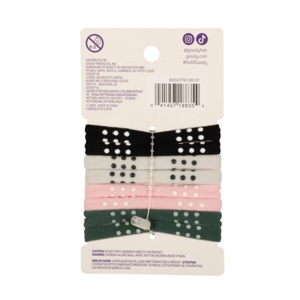 Goody Sport Ouchless Seamless Hair Elastics, Green & Pink, 8 CT