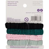 Goody Sport Ouchless Thin Scrunchies, Green & Pink, 4 CT, thumbnail image