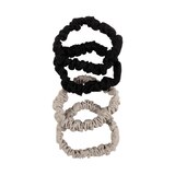 Goody Sport Ouchless Thin Scrunchies, Black & Gray, 4 CT, thumbnail image