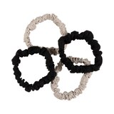 Goody Sport Ouchless Thin Scrunchies, Black & Gray, 4 CT, thumbnail image