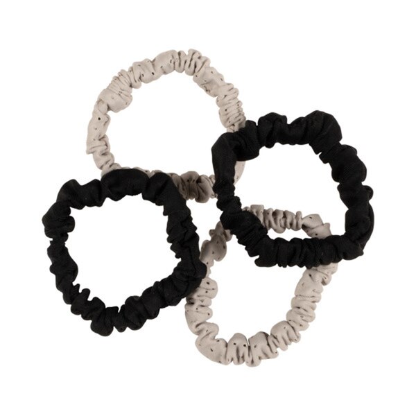 Goody Sport Ouchless Thin Scrunchies, Black & Gray, 4 CT