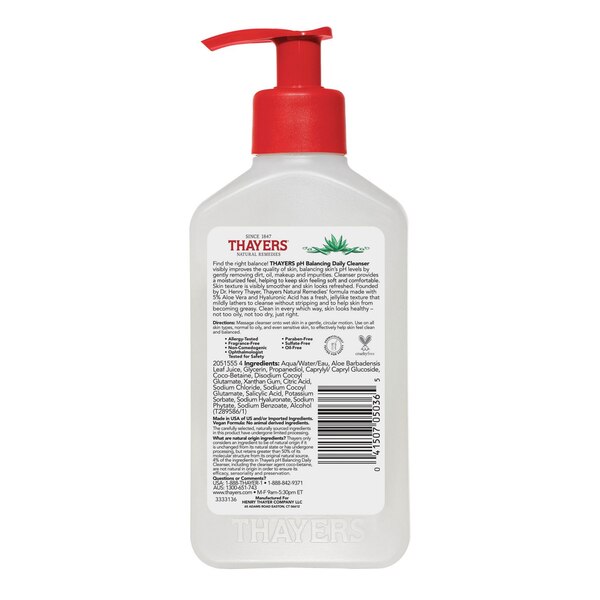 Thayers pH Balancing Gentle Face Wash with Aloe Vera, 8 OZ