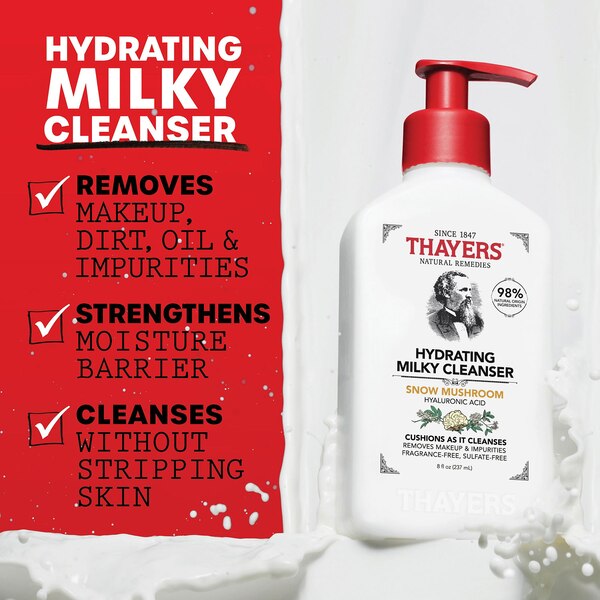 Thayers Hydrating Milky Face Wash, 8 OZ