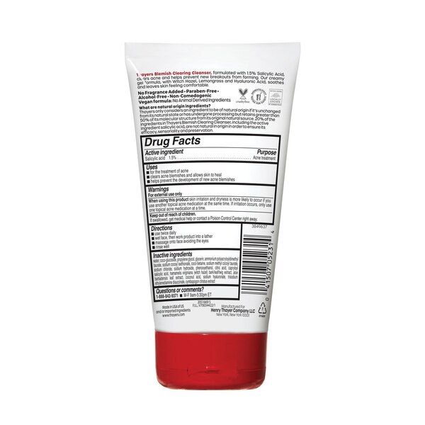 Thayer's Blemish Clearing Cleanser, 4.4 OZ
