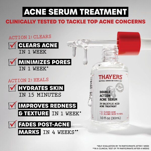 Thayer's Double Action Acne Serum, 1 OZ