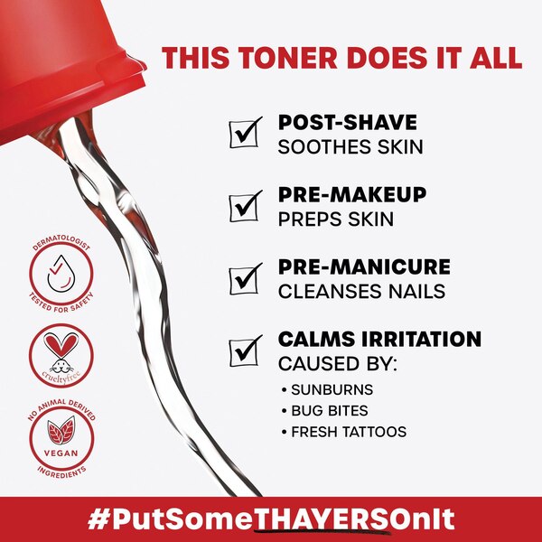 Thayers Alcohol-Free Rose Petal Witch Hazel Toner with Aloe Vera, 12 OZ