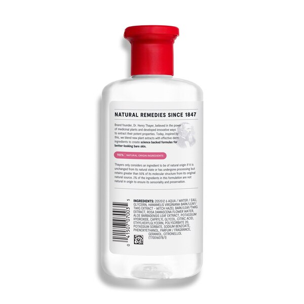Thayers Alcohol-Free Rose Petal Witch Hazel Toner with Aloe Vera, 12 OZ