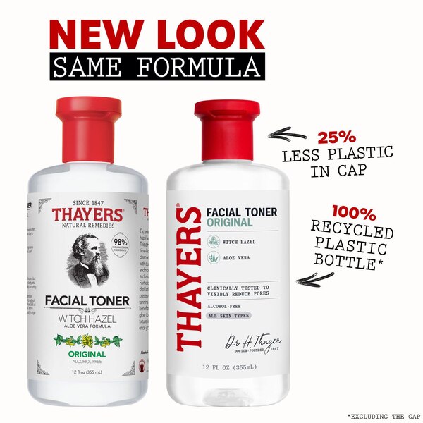 Thayers Alcohol-Free Rose Petal Witch Hazel Toner with Aloe Vera, 12 OZ