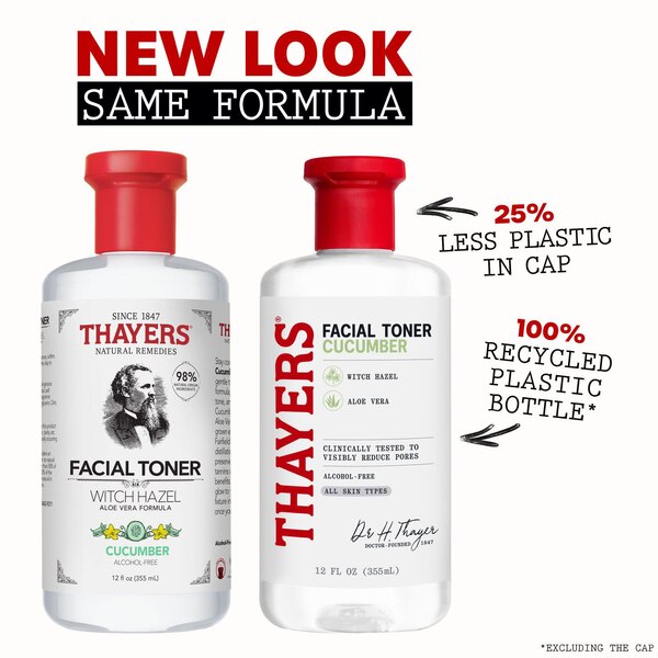 Thayers Alcohol-Free Rose Petal Witch Hazel Toner with Aloe Vera, 12 OZ