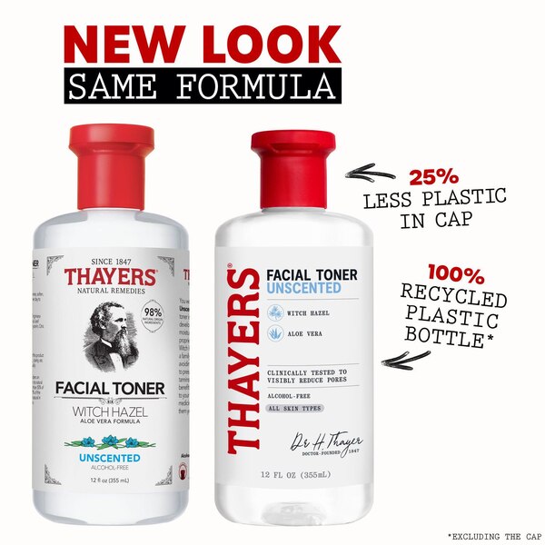 Thayers Alcohol-Free Rose Petal Witch Hazel Toner with Aloe Vera, 12 OZ