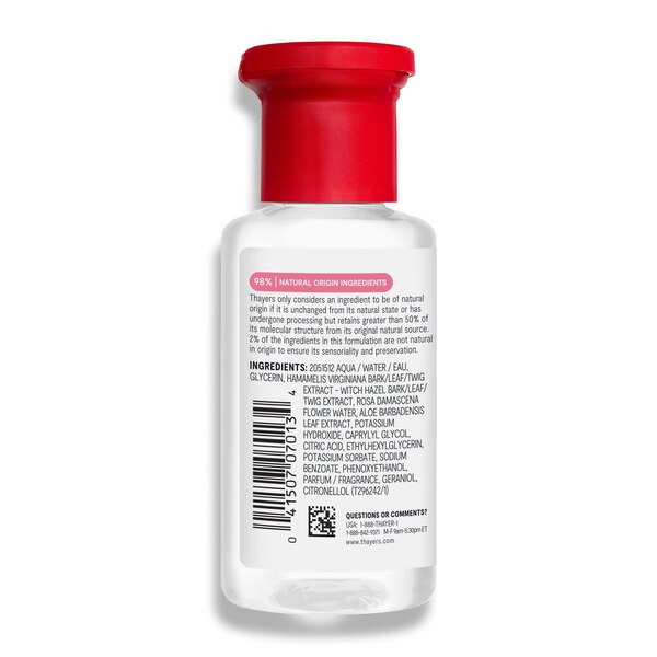 Thayers Travel Size Alcohol-Free Rose Petal Witch Hazel Toner with Aloe Vera