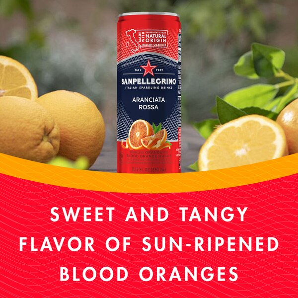 Sanpellegrino Italian Sparkling Drink Aranciata Rossa, 6 ct, Cans, 11.15 oz
