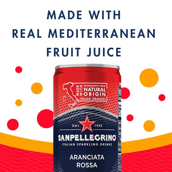 Sanpellegrino Italian Sparkling Drink Aranciata Rossa, 6 ct, Cans, 11.15 oz