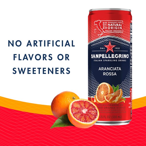Sanpellegrino Italian Sparkling Drink Aranciata Rossa, 6 ct, Cans, 11.15 oz