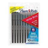 Papermate Black Capped Ball Point Pens, Black Ink, 10 ct, thumbnail image 1 of 1