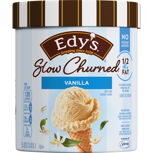 Edy's/Dreyer's No Sugar Added Light Vanilla Ice Cream, 1.5qt