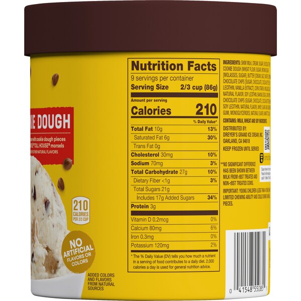 Nestle Toll House Cookie Dough Ice Cream, 1.5 Qt