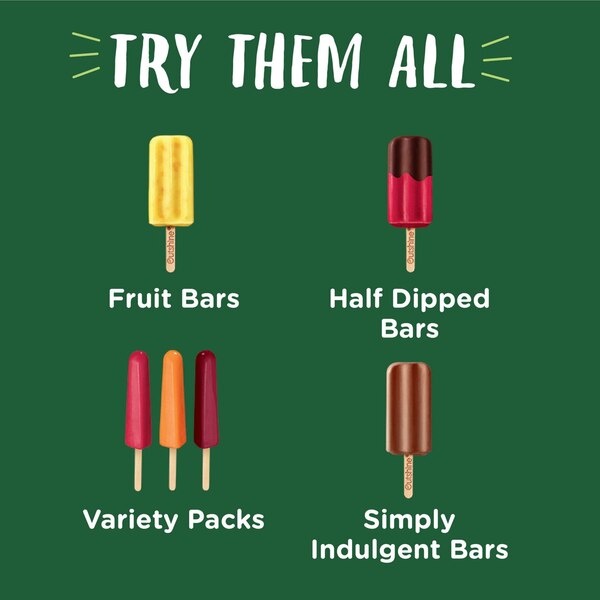 Outshine Strawberry, Tangerine, and Raspberry Frozen Fruit Bars Variety Pack, No Sugar Added, 12 Count