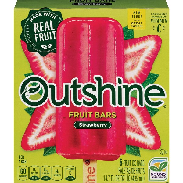 Outshine Fruit Bars, Strawberry, 6 CT