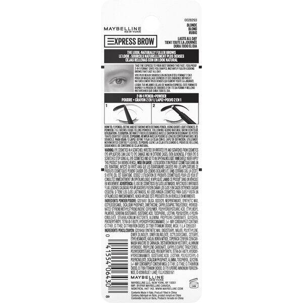 Maybelline Express Brow 2-In-1 Pencil and Powder, Eyebrow Makeup