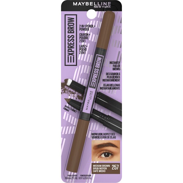 Maybelline Express Brow 2-In-1 Pencil and Powder, Eyebrow Makeup