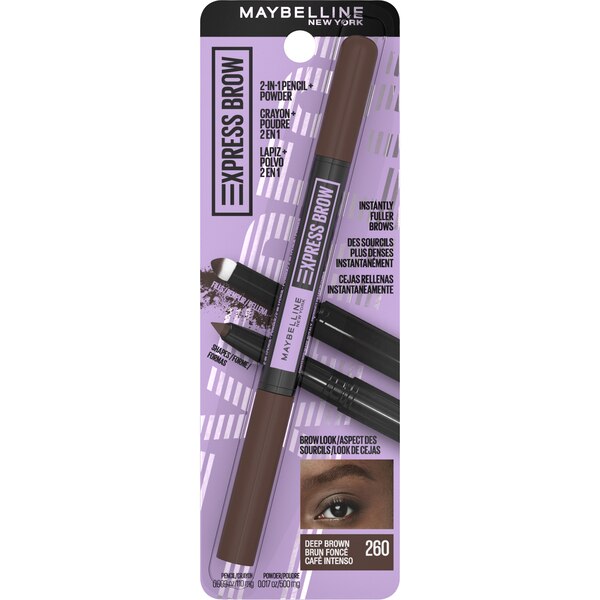 Maybelline Express Brow 2-In-1 Pencil and Powder, Eyebrow Makeup