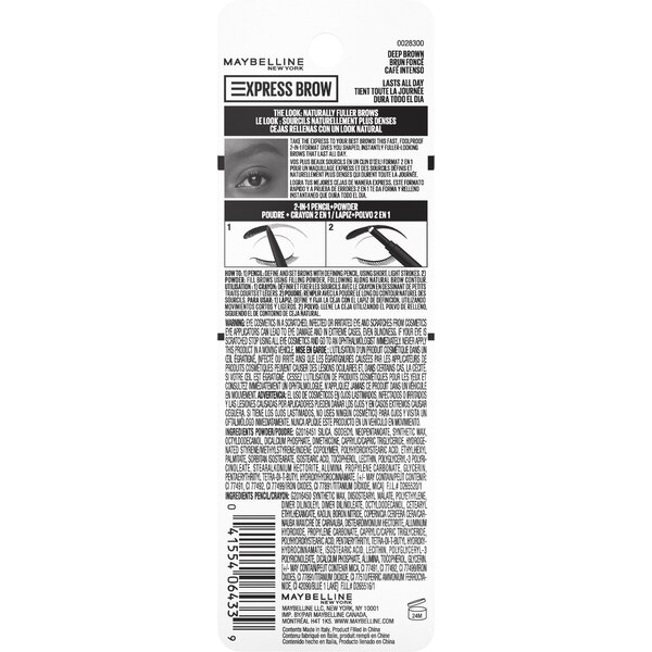 Maybelline Express Brow 2-In-1 Pencil and Powder, Eyebrow Makeup
