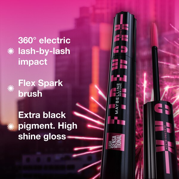 Maybelline New York Lash Sensations Firework Mascara, Washable Electro Black