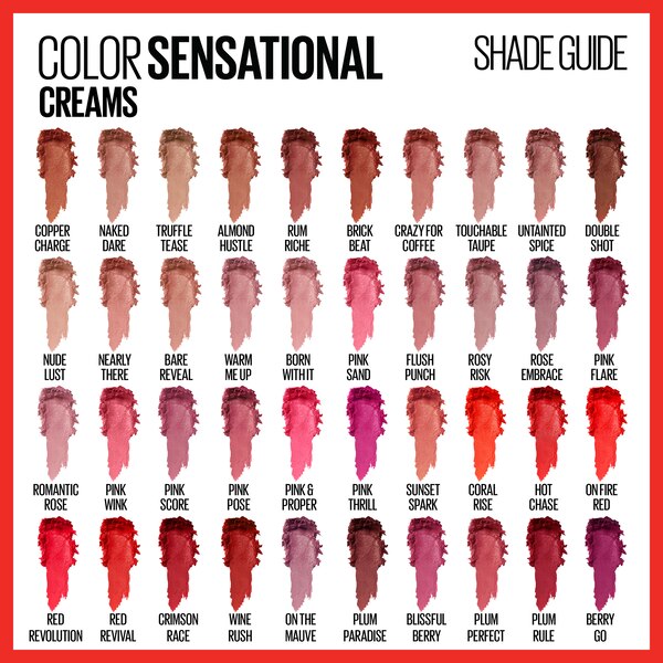 Maybelline Color Sensational The Creams, Cream Finish Lipstick Makeup