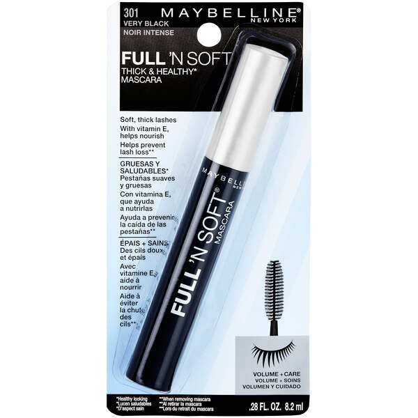 Maybelline Full 'N Soft Washable Mascara, Very Black