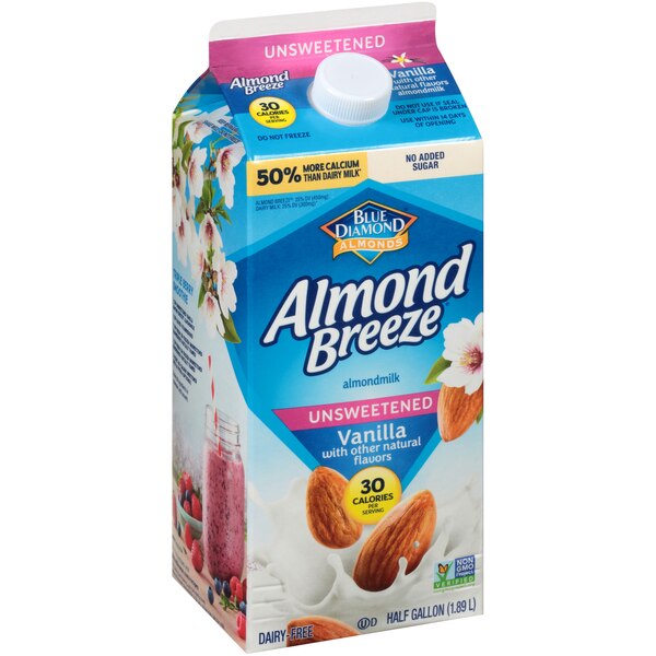 Almond Breeze Unsweetened Vanilla Almond Milk, 64 OZ