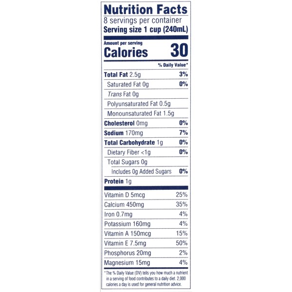 Almond Breeze Unsweetened Vanilla Almond Milk, 64 OZ