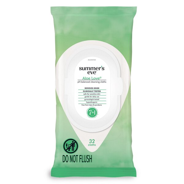 Summers Eve Personal Hygiene Cloths Aloe Love