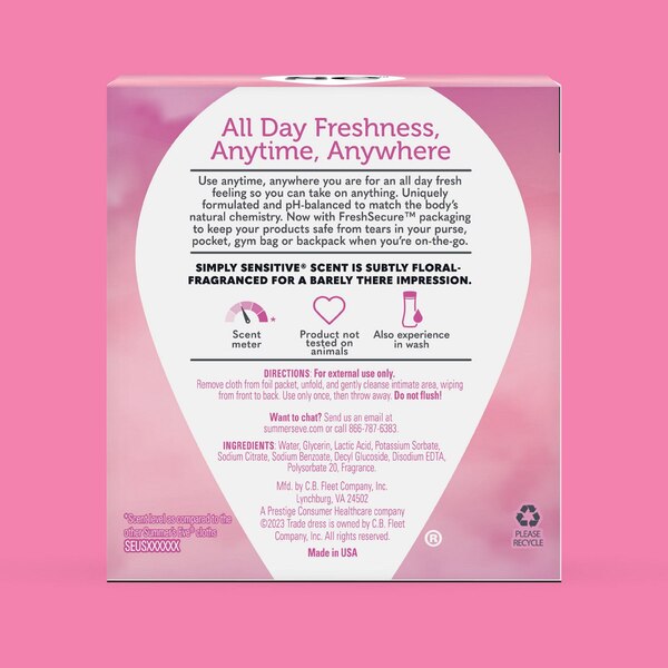 Summers Eve Simply Sensitive Wipes 
