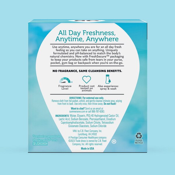 Summers Eve Fragrance Free Wipes