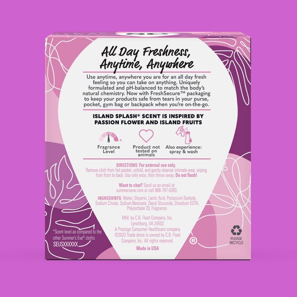 Summers Eve Island Splash Wipes