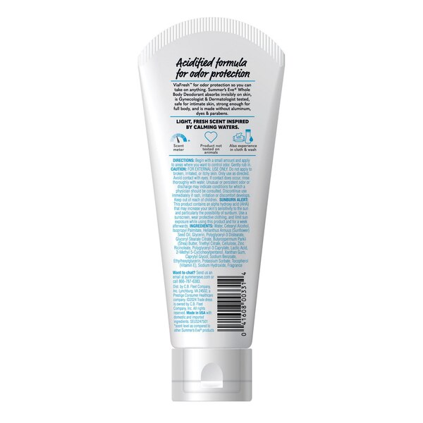Summer's Eve Ultimate Odor Protection Whole Body Deodorant, 3 OZ