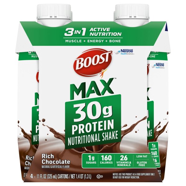 BOOST Max, Chocolate, 4 Pack