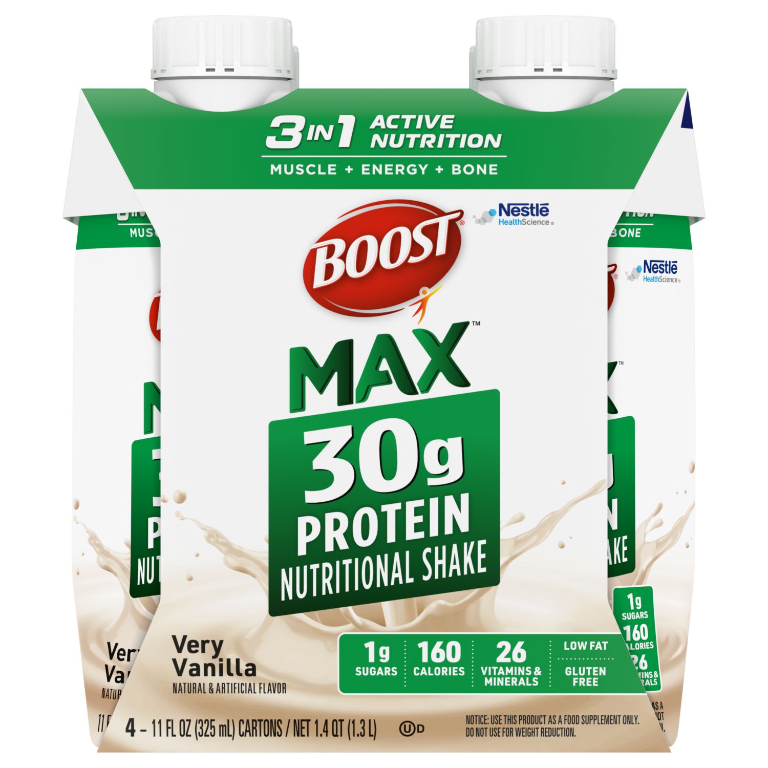 Boost Max Protein Drink, Vanilla, 4 CT
