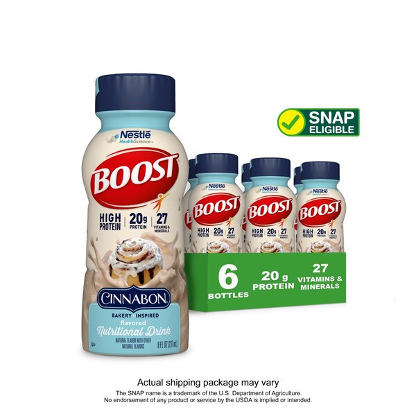 BOOST High Protein Cinnabon Nutritional Drink, 6 PK