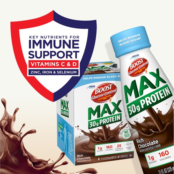 BOOST Glucose Control Max 30g Protein Ready to Drink Nutritional Drink, 11 FL OZ, 4 Pack
