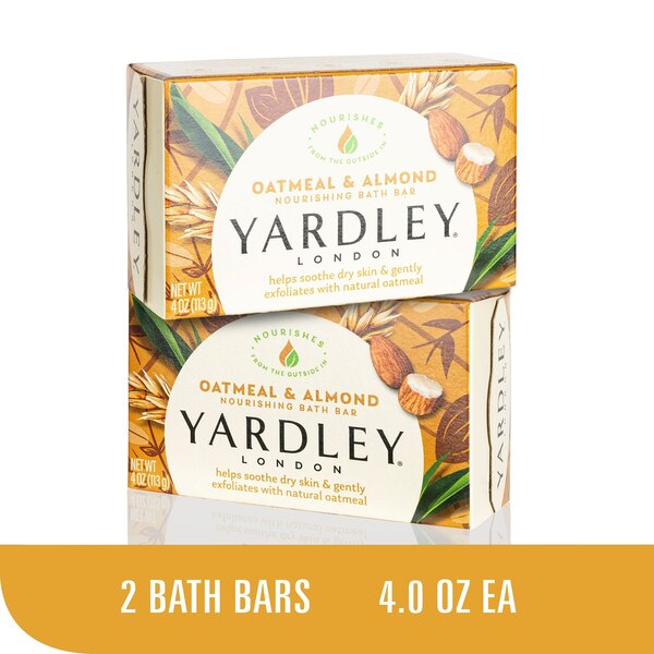 Yardley of London - Jabón de tocador, Oatmeal & Almond, 2 u.