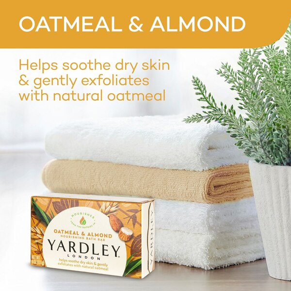 Yardley of London - Jabón de tocador, Oatmeal & Almond, 2 u.